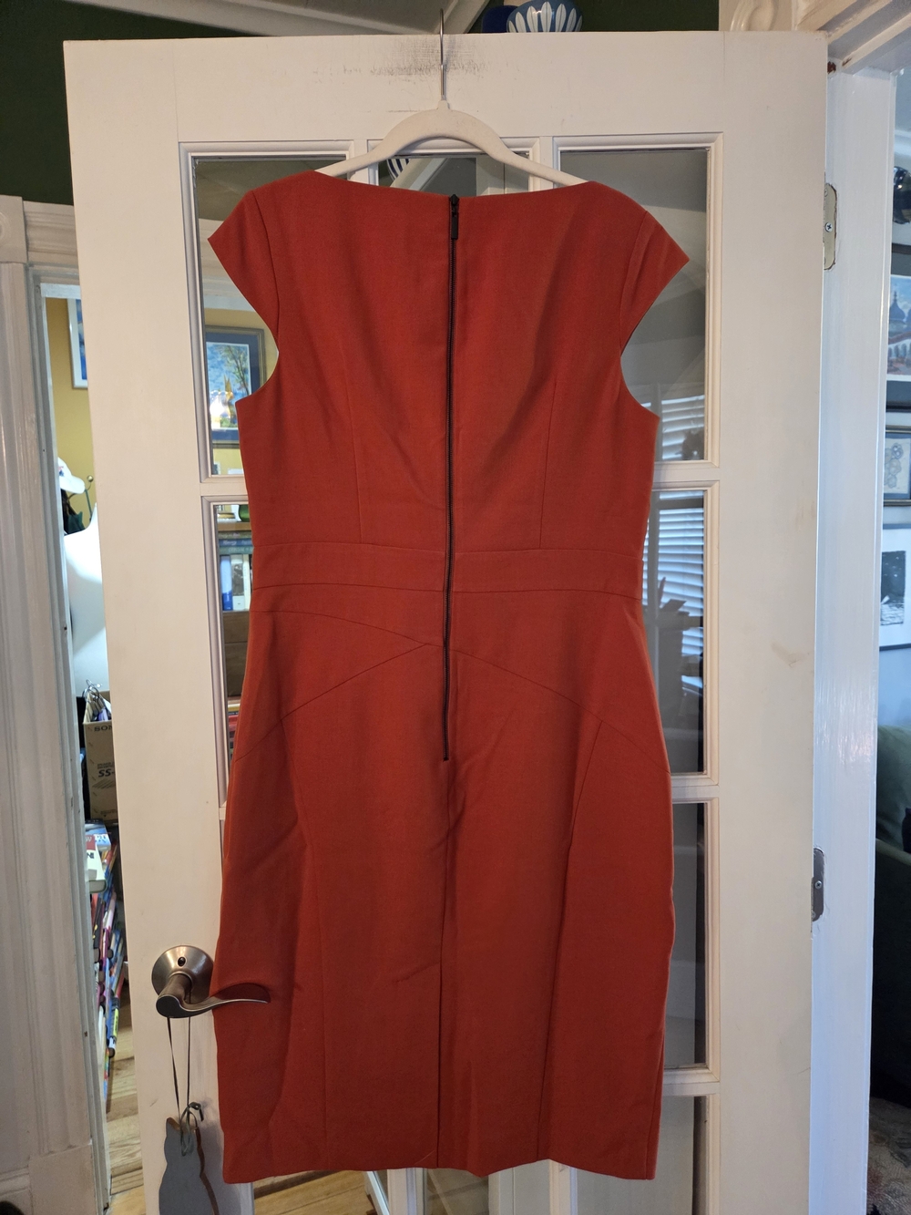 Cue Orange Cap-Sleeve Sheath Dress - Size 10 US - Picture 2 of 10